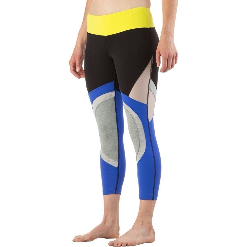Splits Fifty Nine‎ 59 Women's Size XS 7/8 Leggings Pants Blue Yellow Black Mesh